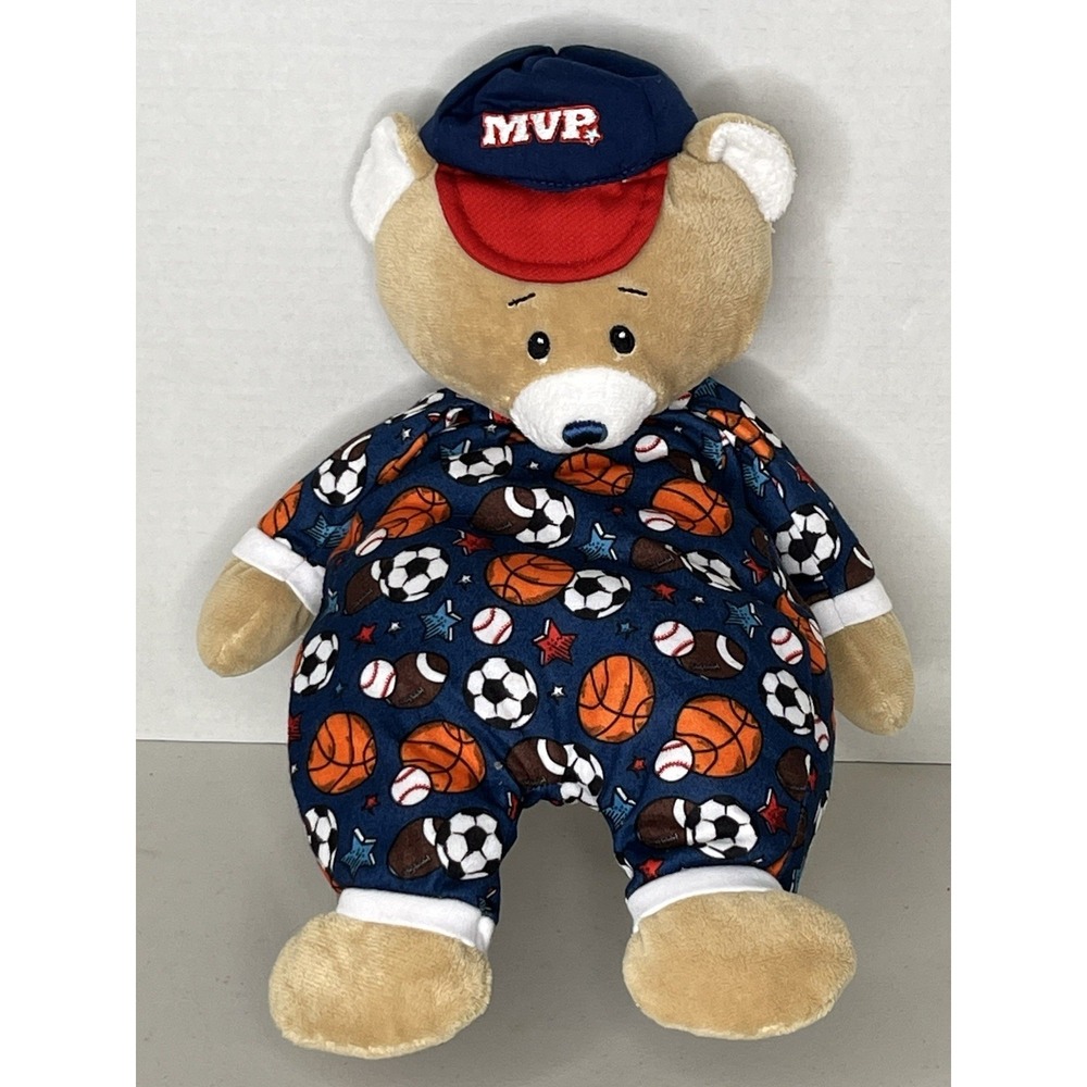 BABY GANZ MVP TEDDY BEAR SPORTS BALLS PAJAMAS STUFFED ANIMAL PLUSH TOY 87211